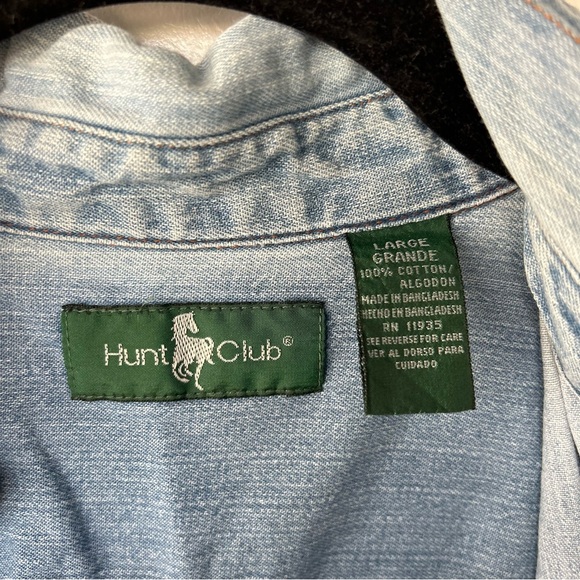 Hunt Club Denim Blue Button-Down Shirt - Picture 2 of 6